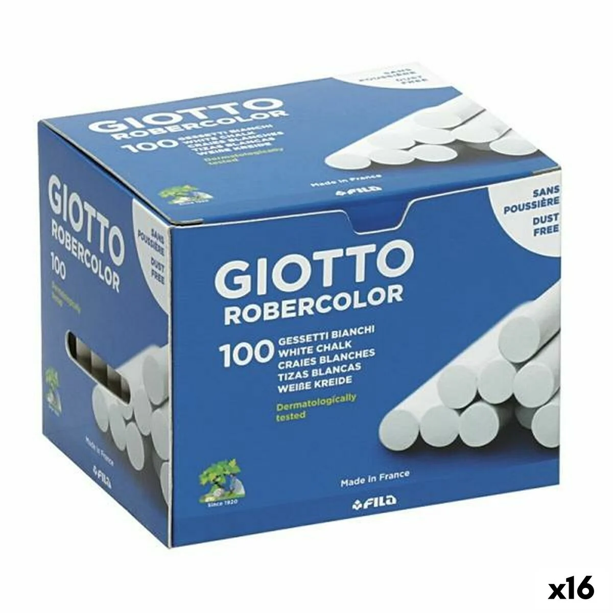 Tizas Giotto Robercolor Blanco 16 Unidades 100 Piezas