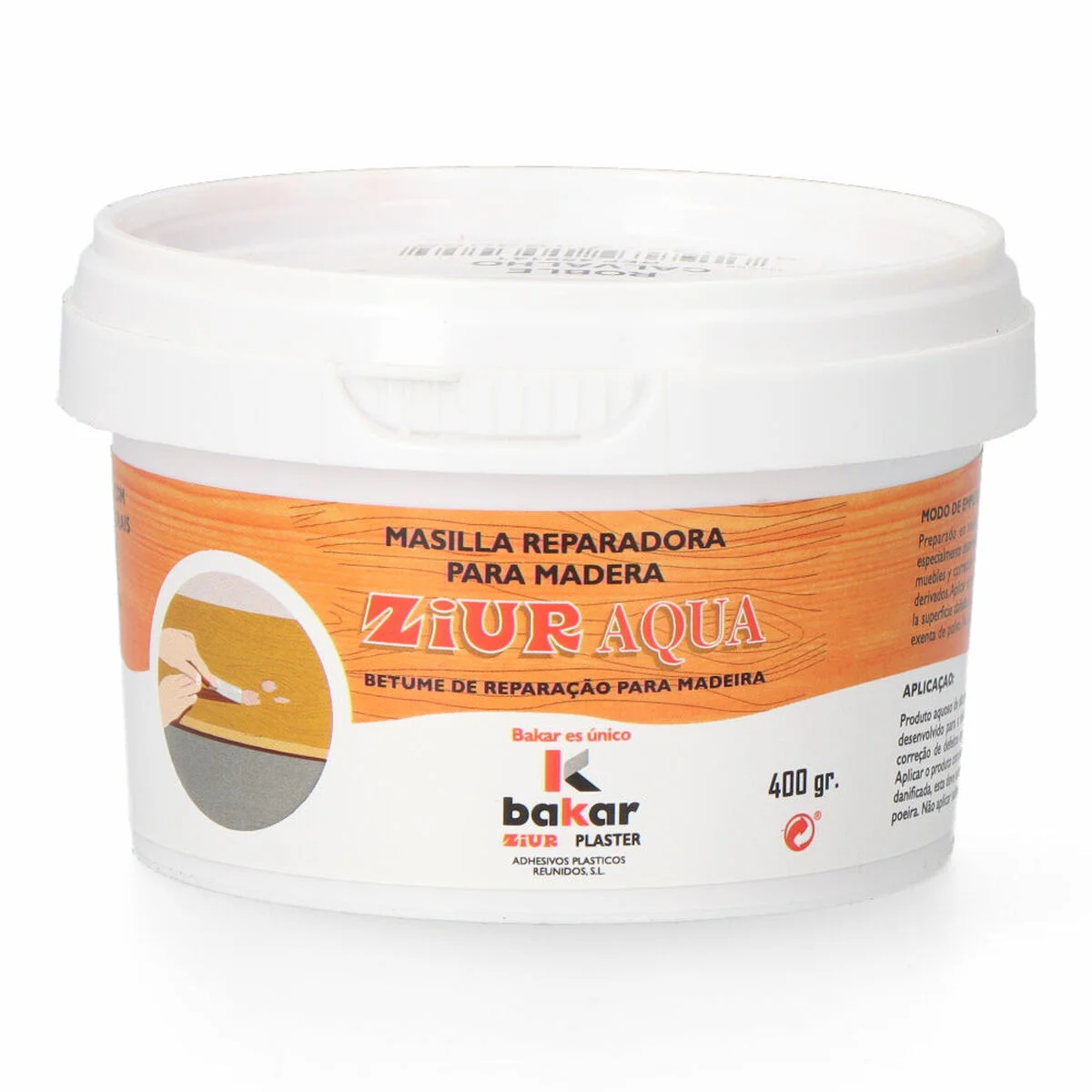 Masilla para madera Bakar Ziur Aqua Roble 400 g