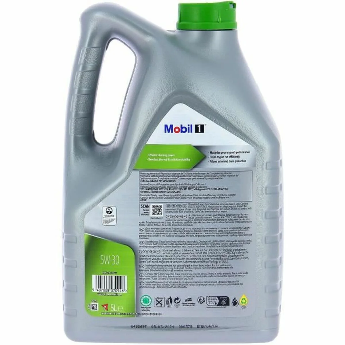 Aceite de Motor para Coche Mobil 5W30 ESP Formula P 5W30 5 L