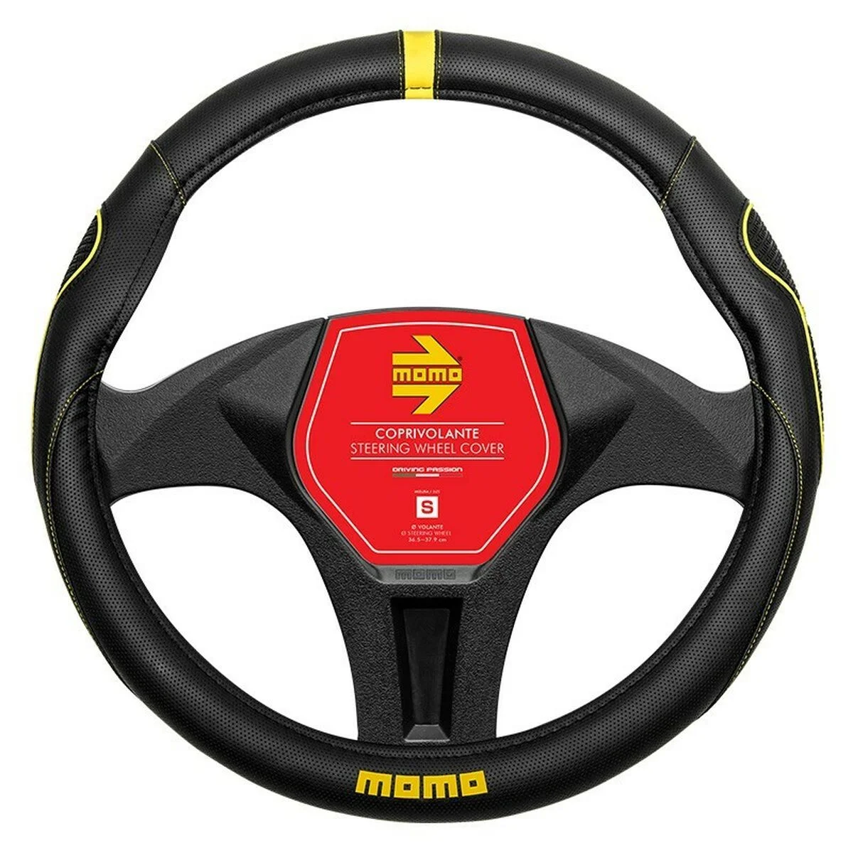 Funda para Volante MOMO MOMLSWC014BYS Amarillo Negro Ø 36 cm