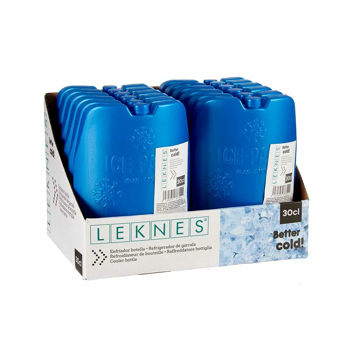 Enfriador de Botellas Leknes Azul Polietileno 300 ml 12 x 17 x 4,5 cm (12 Unidades)