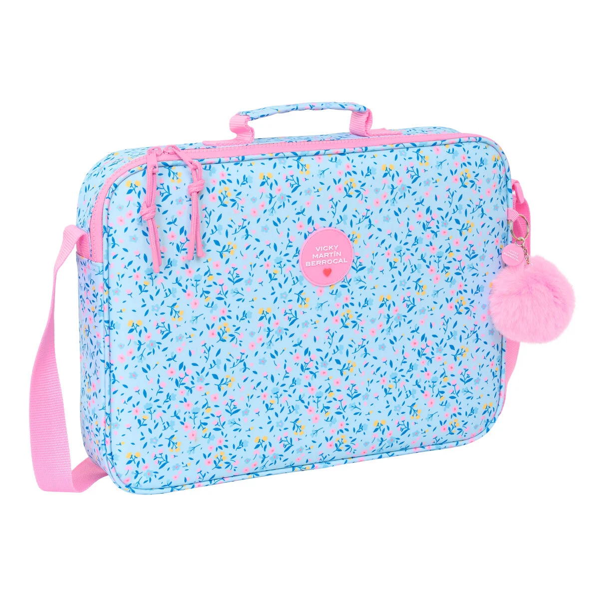 Cartera Escolar Vicky Martín Berrocal Paraíso Rosa Azul claro 38 x 28 x 6 cm
