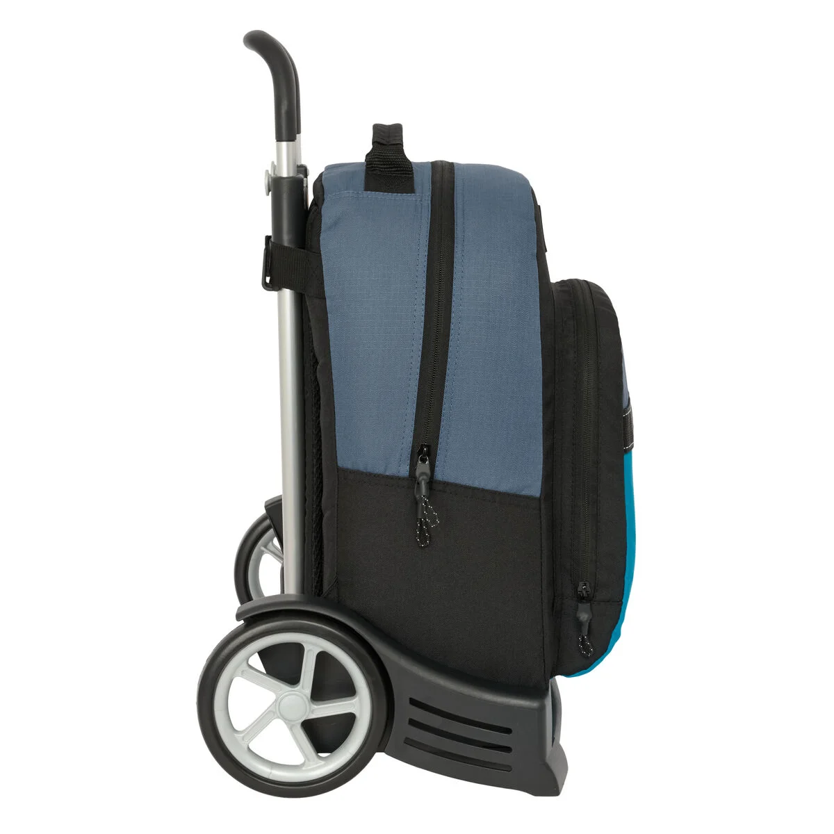 Mochila Escolar con Ruedas BlackFit8 California Azul Negro 32 x 42 x 15 cm