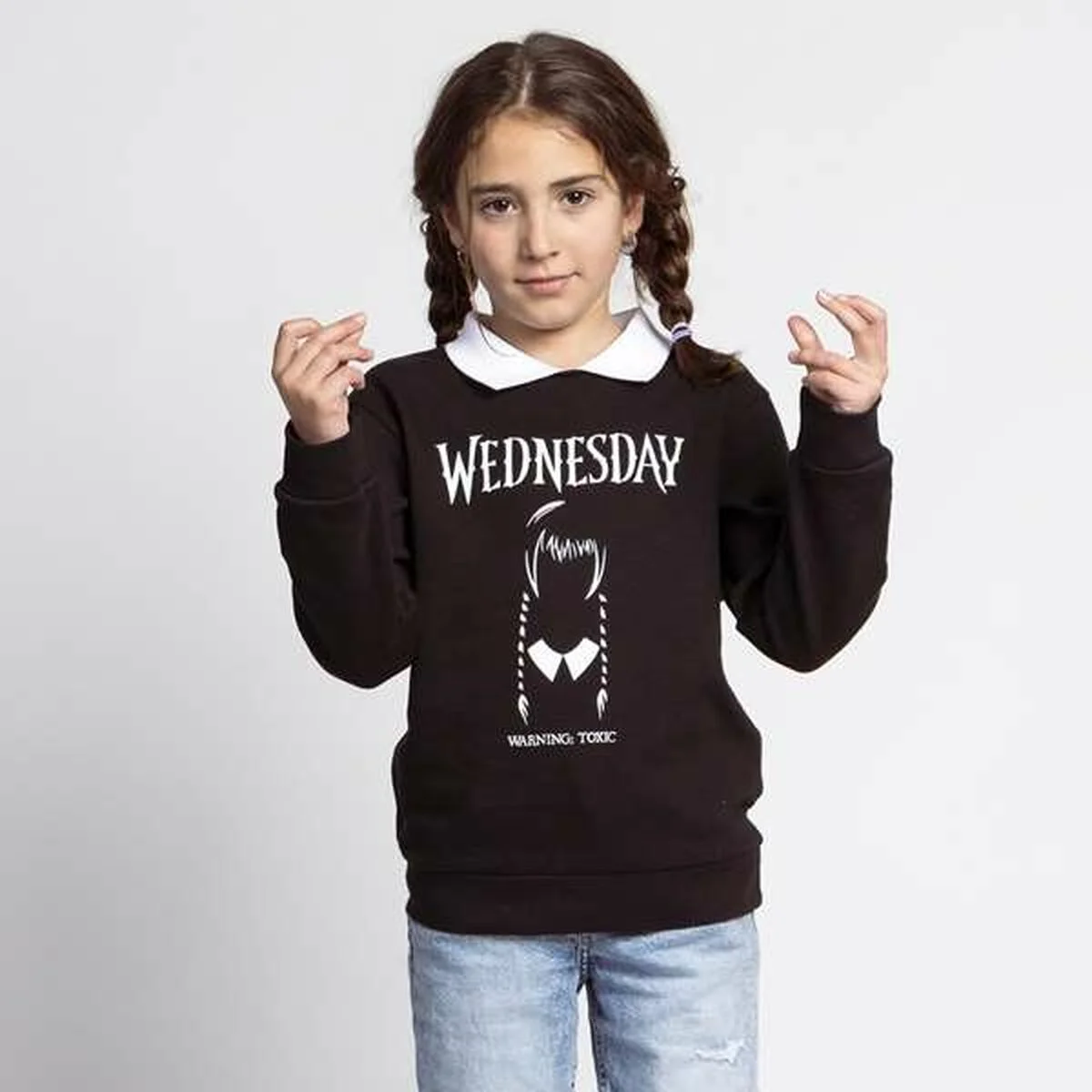 Sudadera Infantil Wednesday Gris oscuro