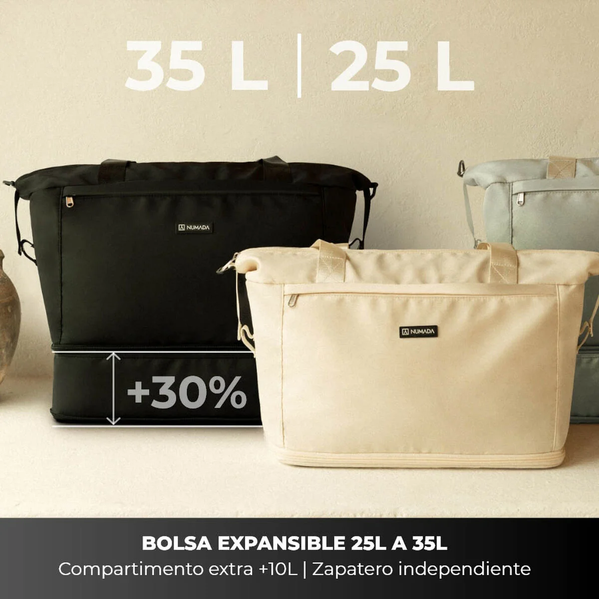 Bolsa de Viaje Numada Beige 35 L