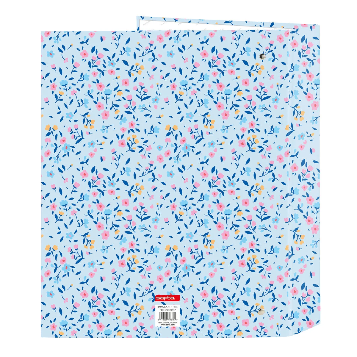 Carpeta de anillas Vicky Martín Berrocal Paraíso Azul Rosa A4 27 x 33 x 6 cm