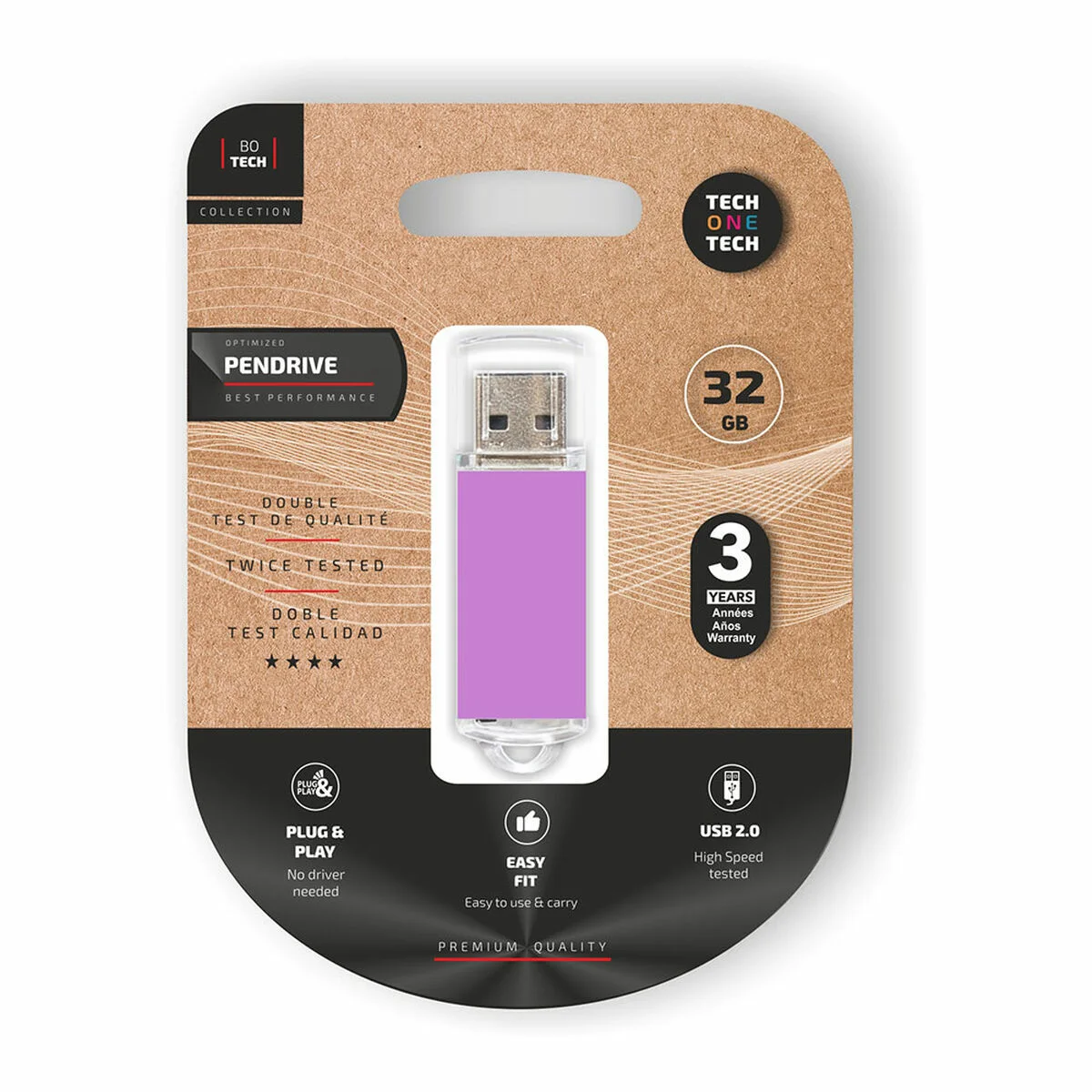 Memoria USB Tech One Tech Púrpura 32 GB