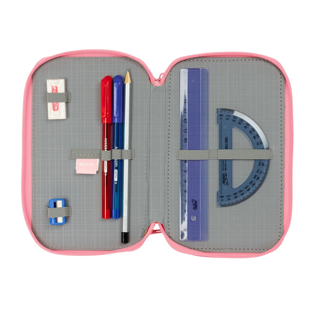 Estuche Escolar con Accesorios Moos Passion Multicolor 12,5 x 19,5 x 5,5 cm 37 Piezas