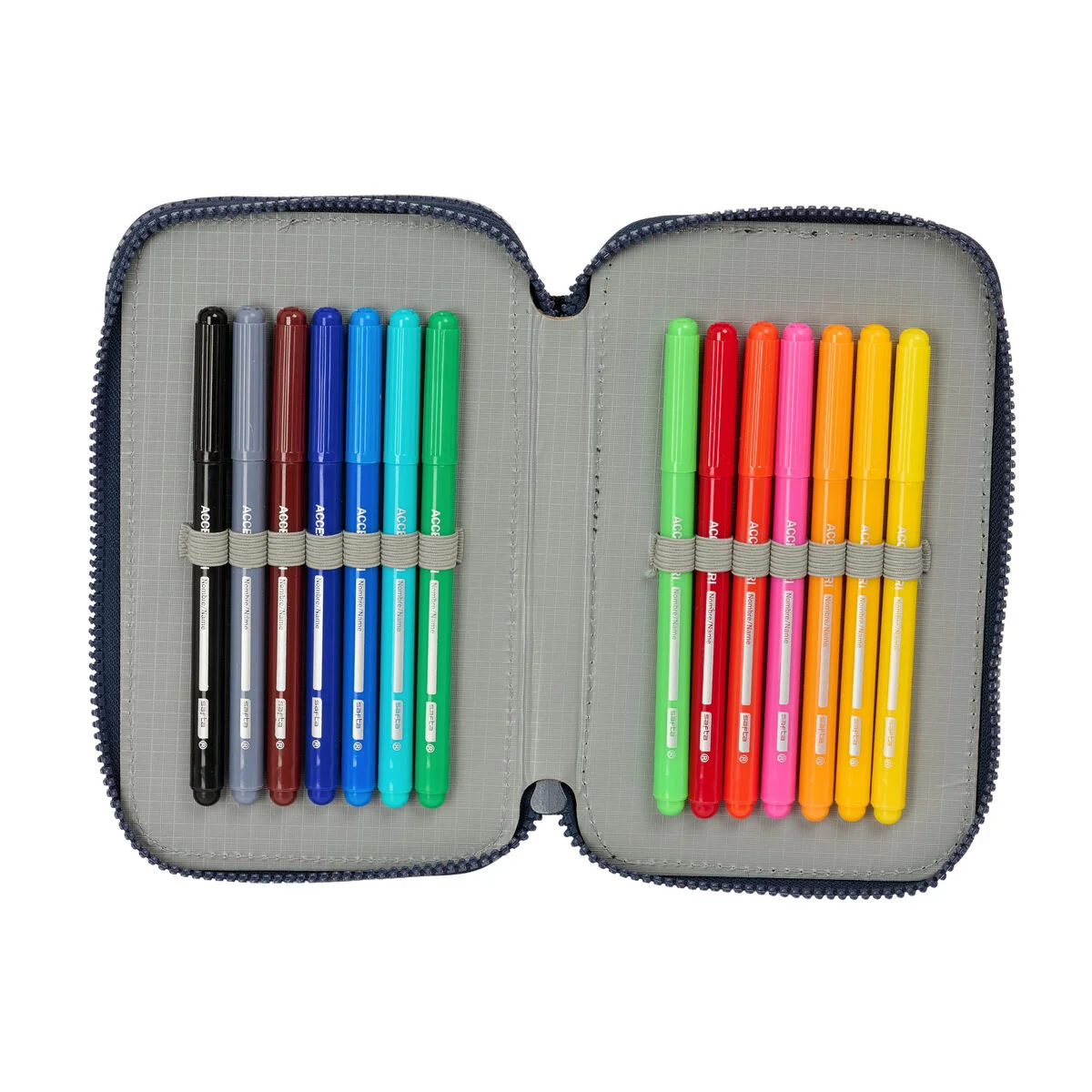 Estuche Escolar con Accesorios El Niño Kook Azul marino 12,5 x 19,5 x 4 cm 29 Piezas