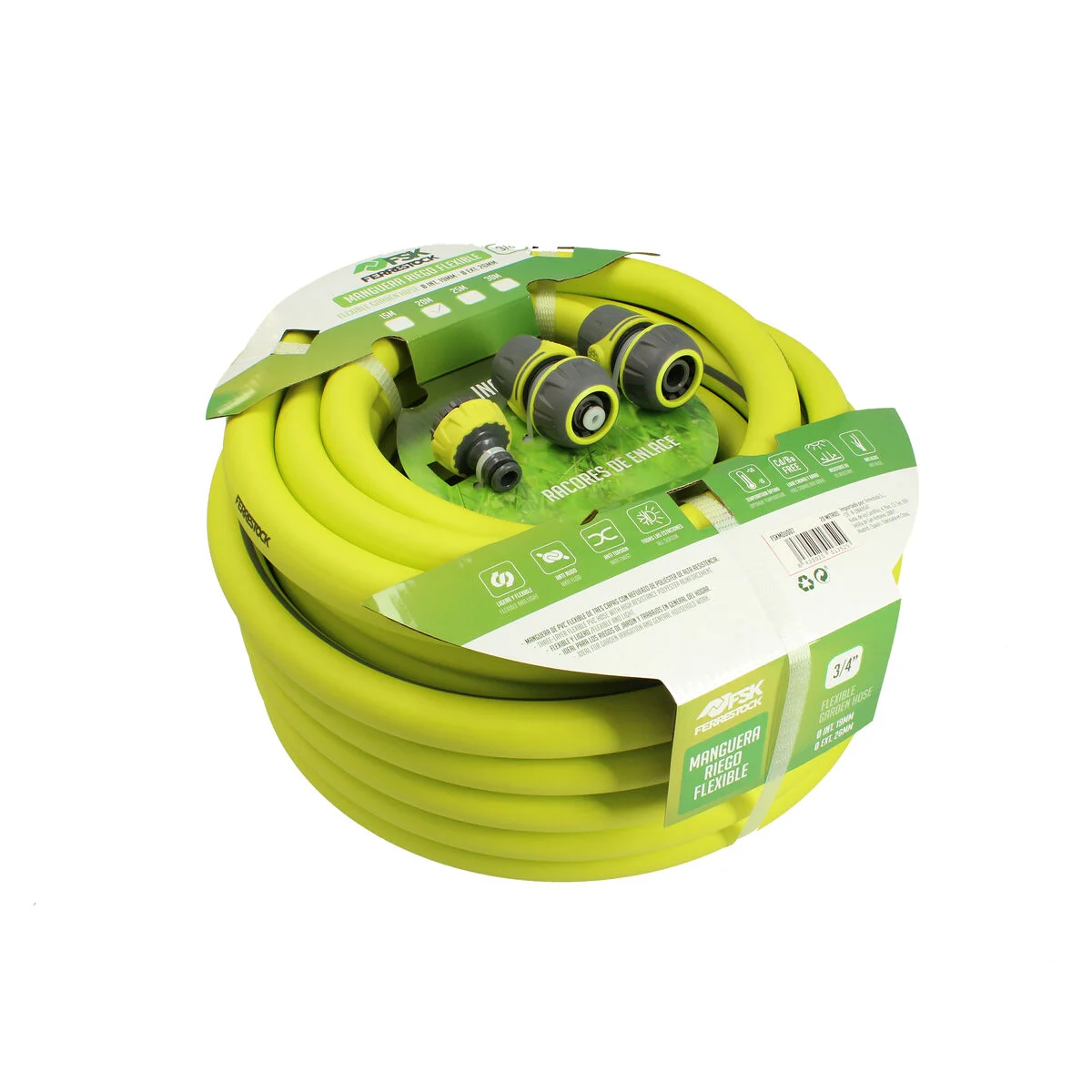 Manguera Ferrestock 3/4" Poliéster 20 m Ø 19 mm Flexible