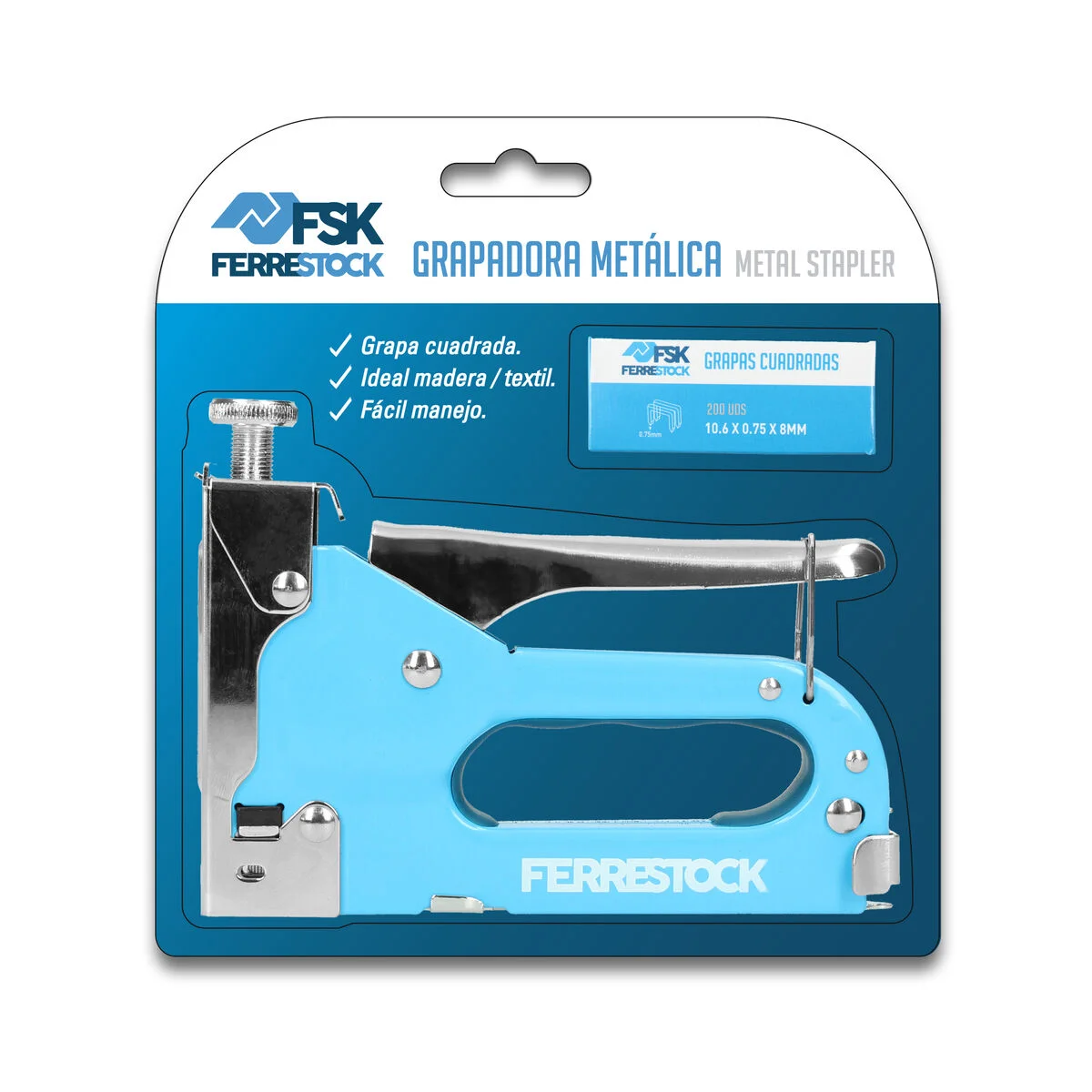 Grapadora Profesional Ferrestock Nº 53 6-14 mm Azul