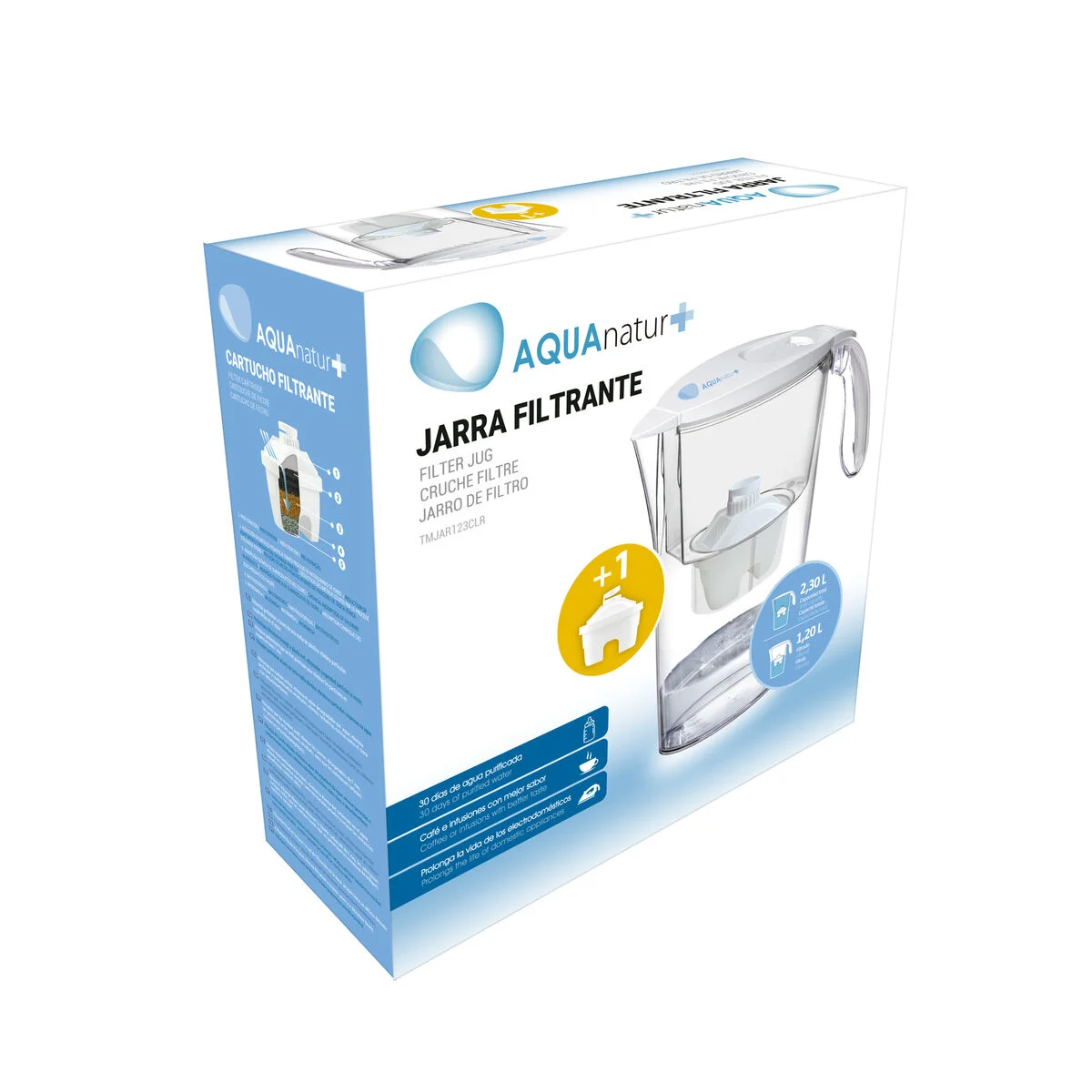 Jarra Filtrante TM Electron Transparente Plástico 2,3 L (4 Piezas)