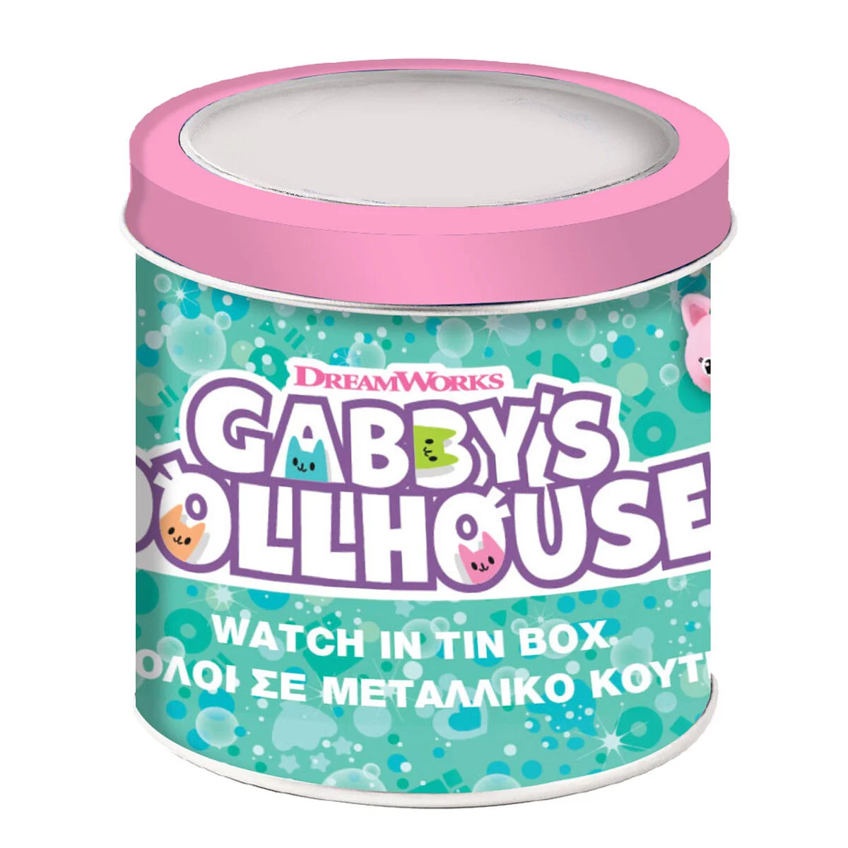 Reloj Infantil Gabby's Dollhouse 000574089 - TIN BOX Ø 33 mm