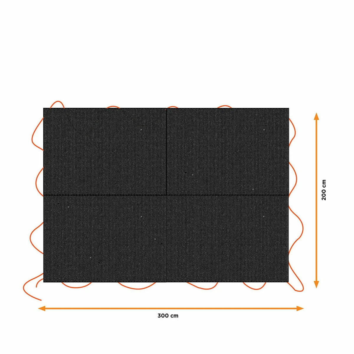 Funda para remolque Black & Decker Negro 3 x 4 m