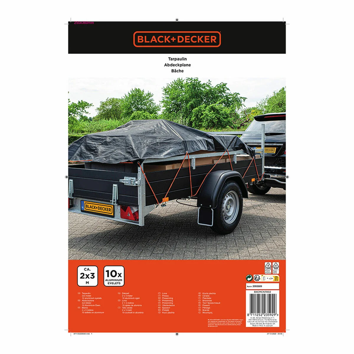 Funda para remolque Black & Decker 2 x 3 m