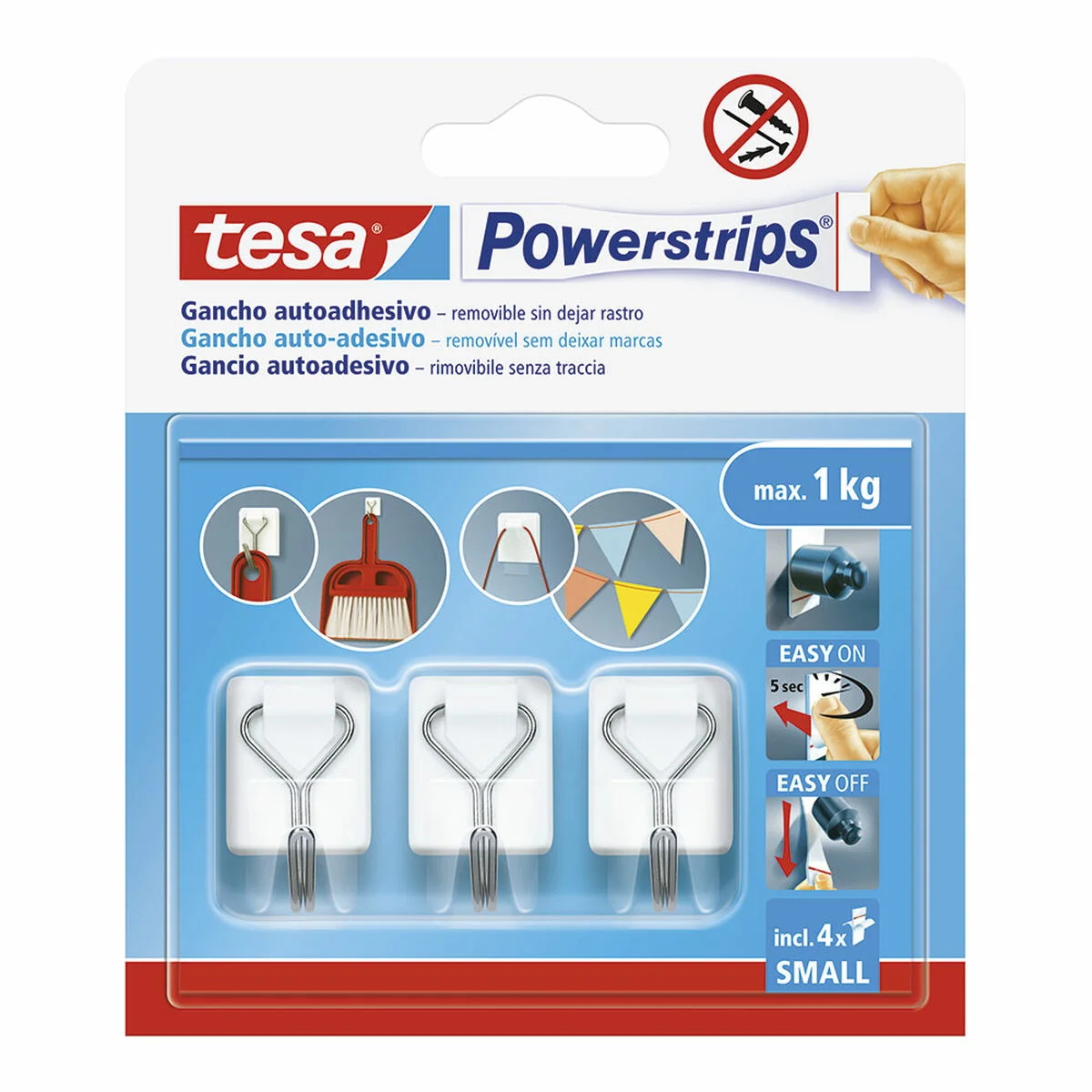 Gancho para colgar TESA Powerstrips S Autoadhesivo