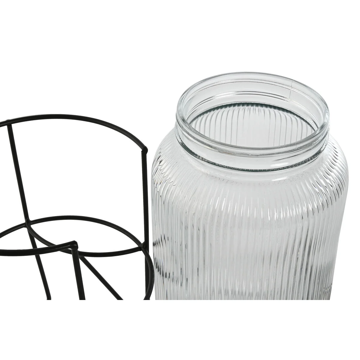 Dispensador de Agua Home ESPRIT Negro Metal Silicona Cristal ABS 5 L 19,6 x 23,5 x 40,5 cm