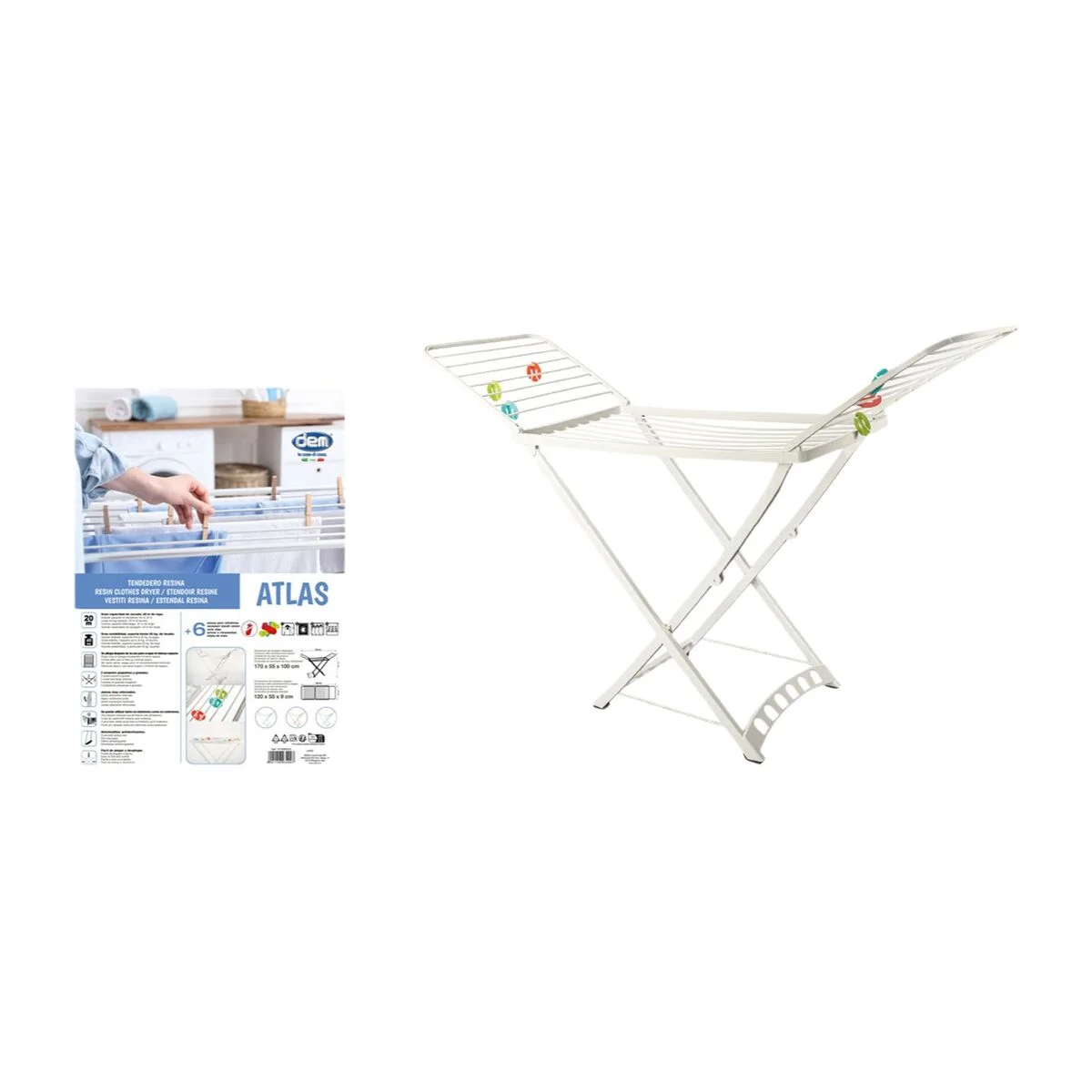 Tendedero Plegable Inde Atlas Blanco 172 x 220 x 50,5 cm