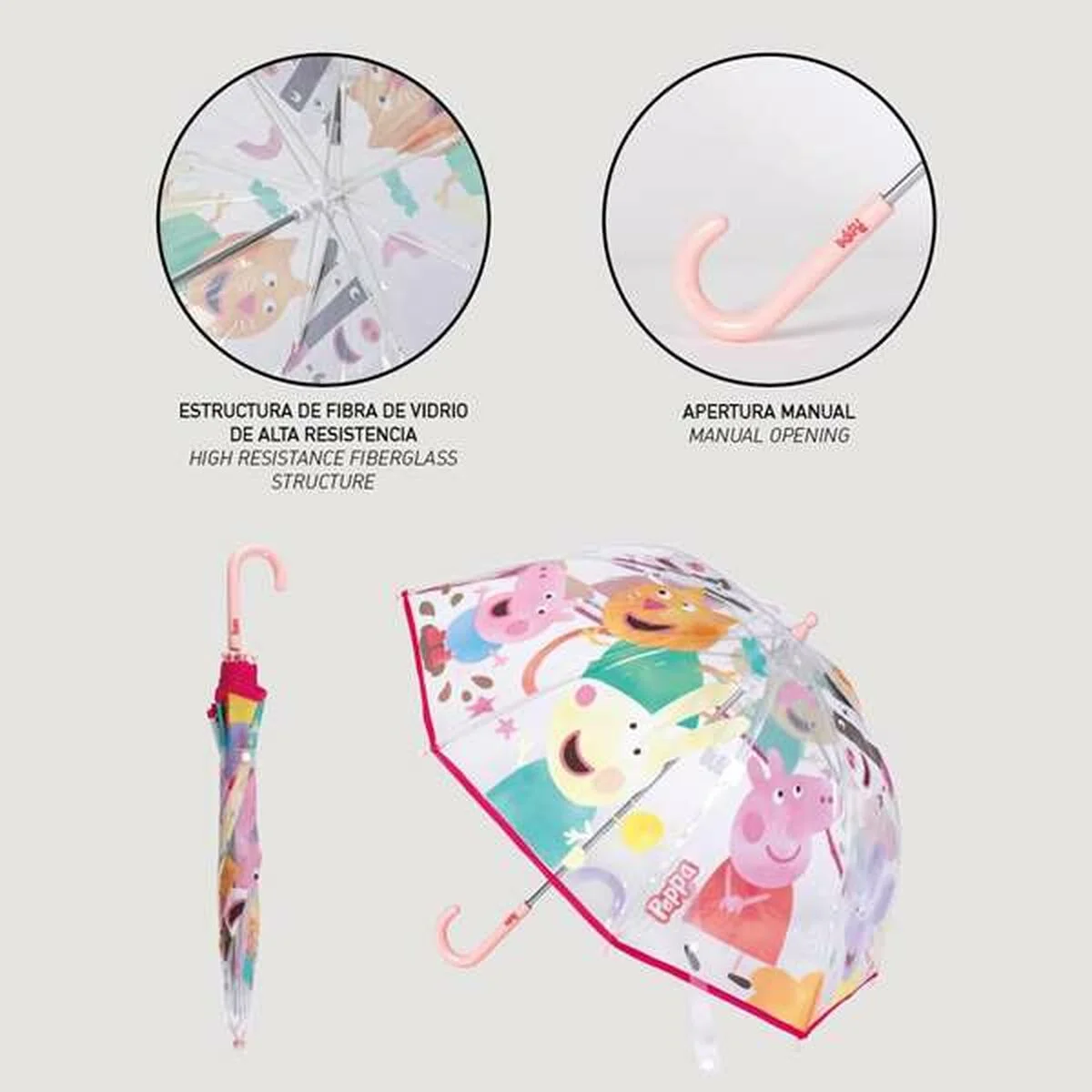 Paraguas Peppa Pig Ø 71 cm Transparente