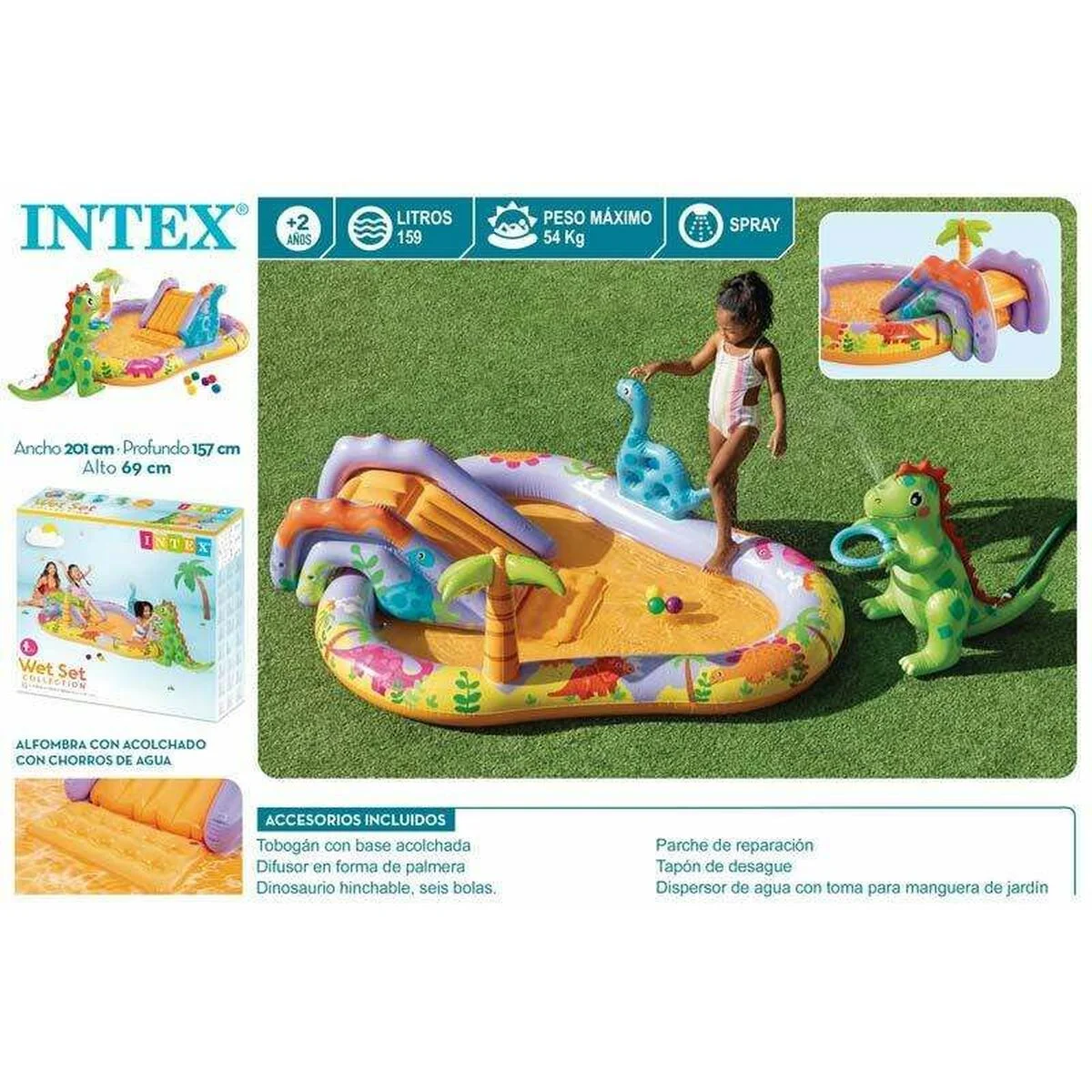 Piscina Hinchable para Niños Intex Dino Park 201 x 157 x 69 cm