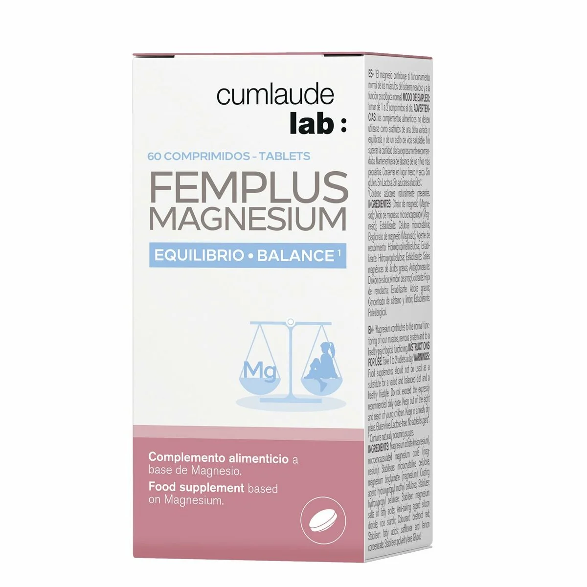 Complemento Alimenticio Cumlaude Lab FEMPLUS MAGNESIUM 60 unidades