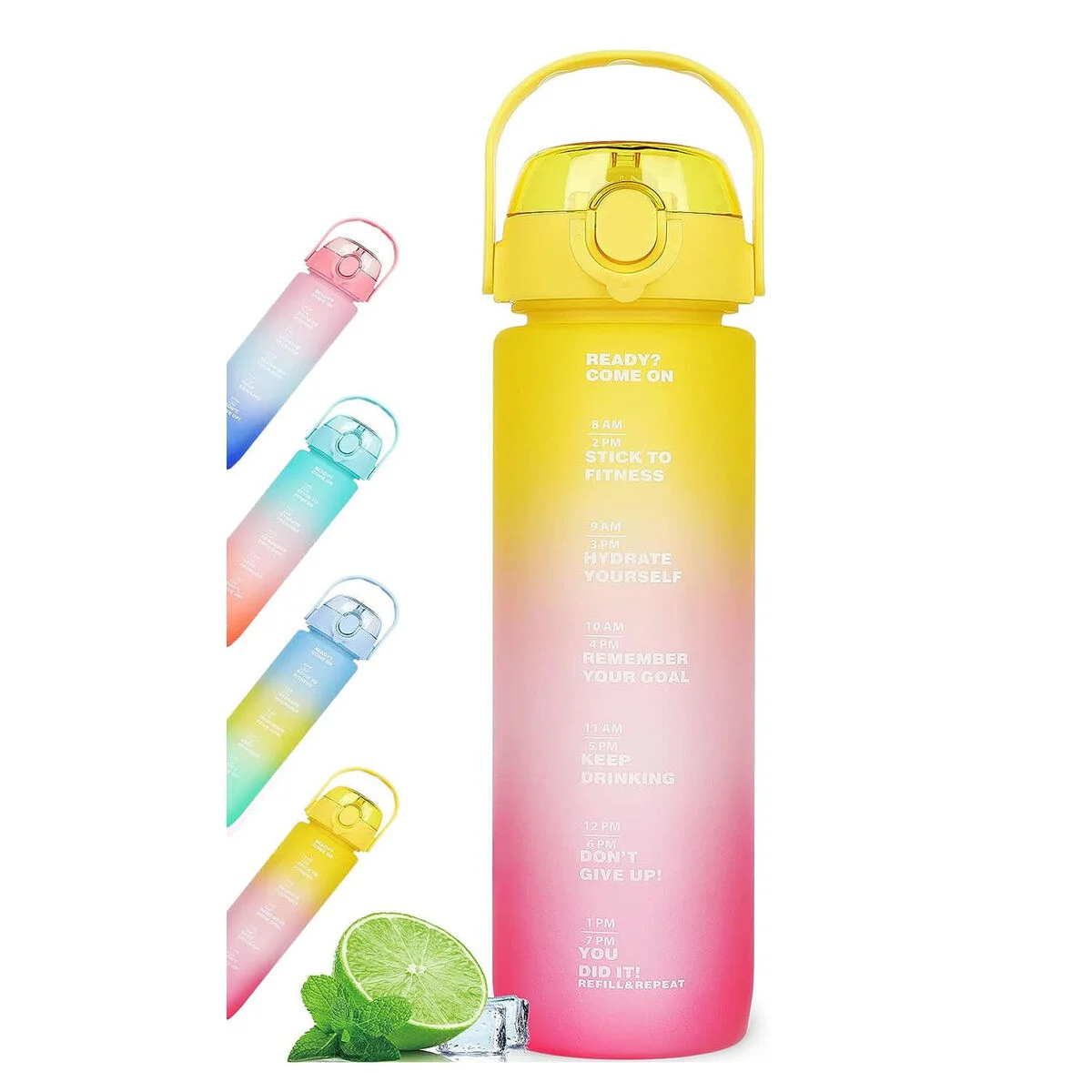 Botella de Agua Bewinner Multicolor 600 ml 7,5 X 20 CM (12 Unidades)