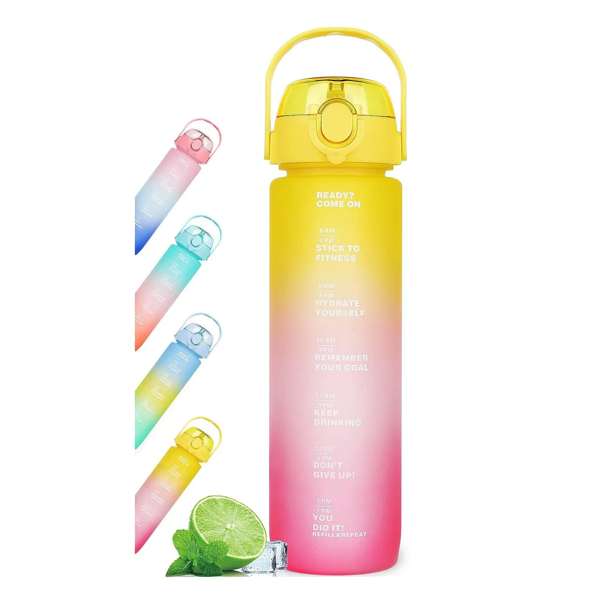 Botella de Agua Bewinner Multicolor 800 ml 7,3 x 7,3 x 23,5 (12 Unidades)