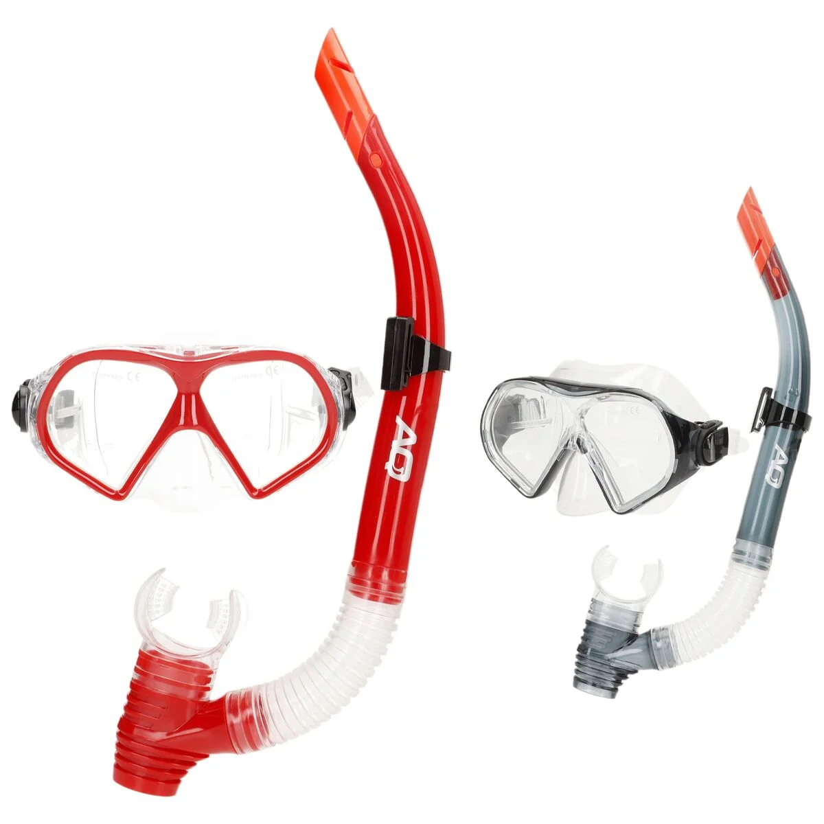 Gafas de Buceo con Tubo AquaSport Rojo Gris (6 Unidades)