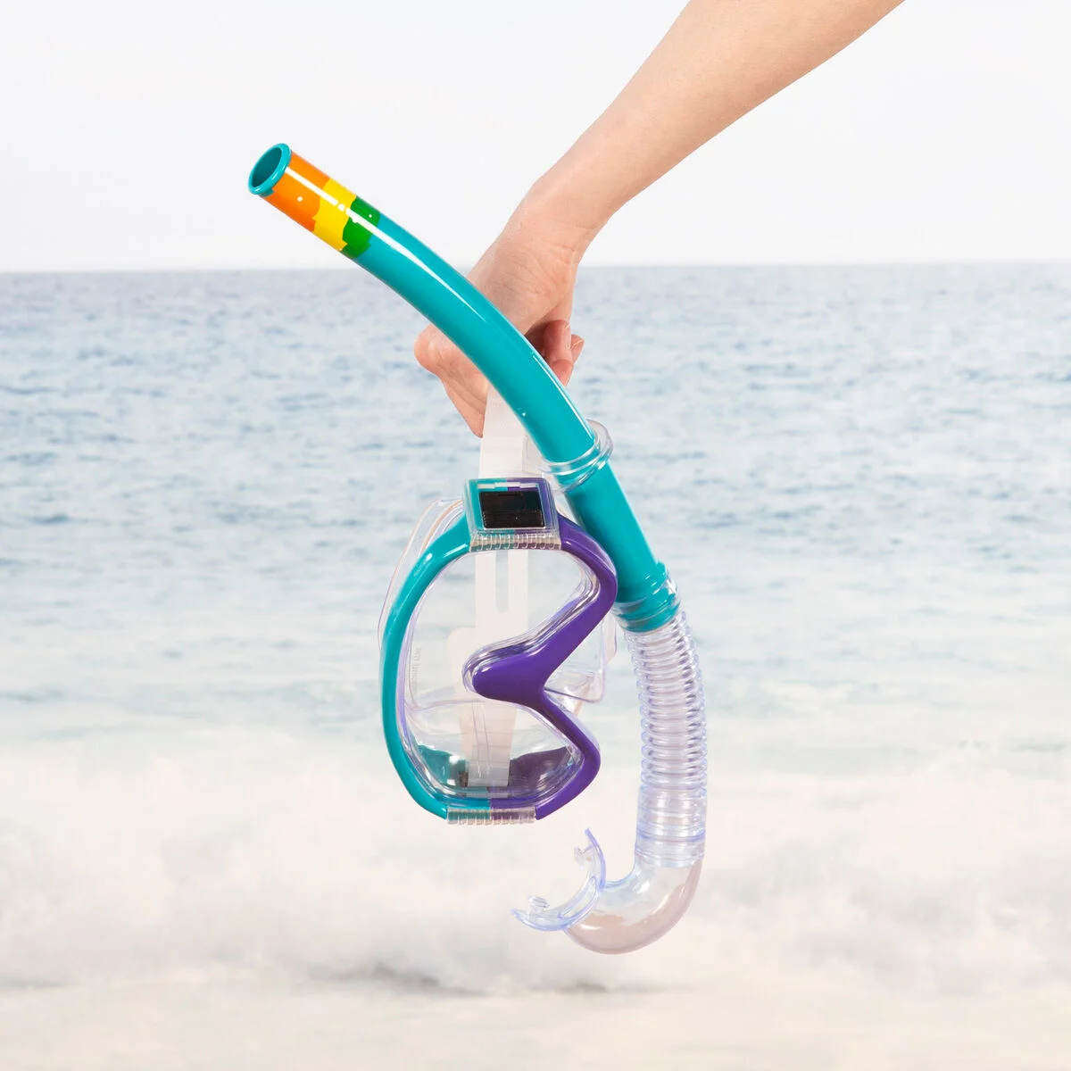 Gafas de Buceo con Tubo AquaSport Turquesa (6 Unidades)