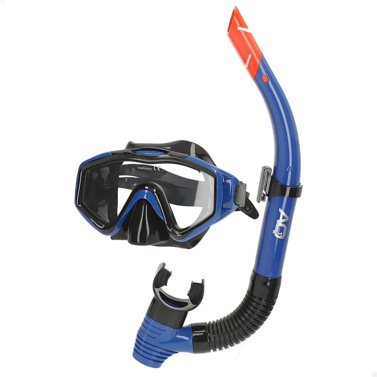 Gafas de Buceo con Tubo AquaSport Azul Rojo (6 Unidades)