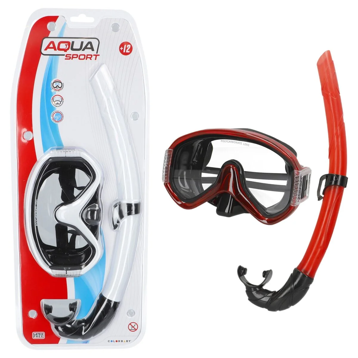 Gafas de Buceo con Tubo AquaSport (6 Unidades)