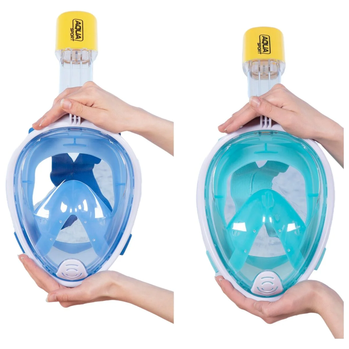 Máscara de Snorkel con Soporte para Cámara Deportiva AquaSport Azul Turquesa (4 Unidades)
