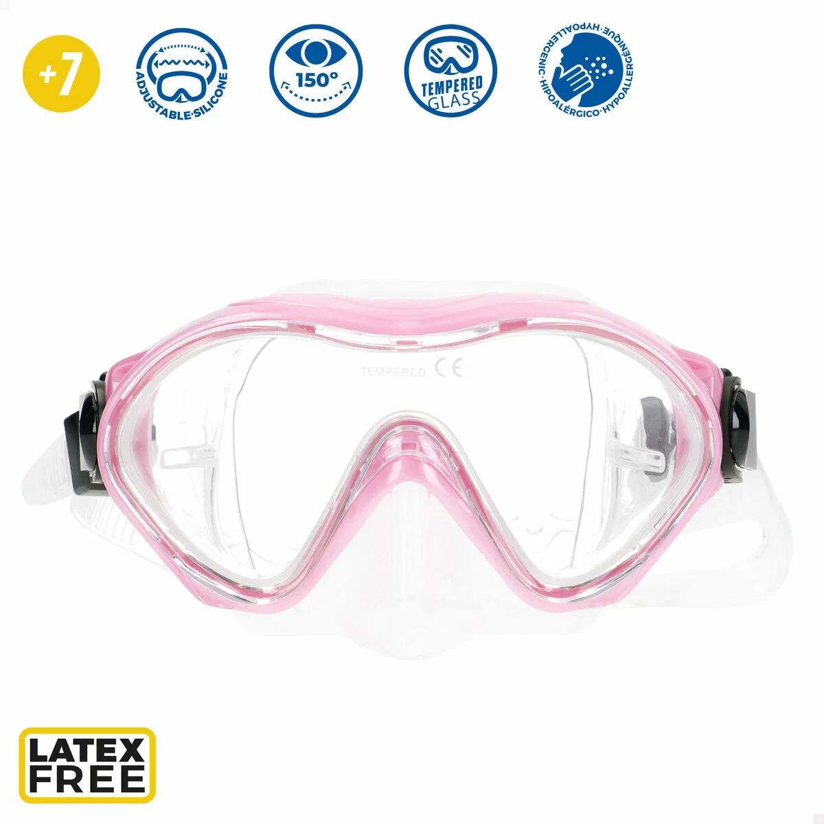 Gafas de Buceo con Tubo AquaSport Azul Rosa (6 Unidades)