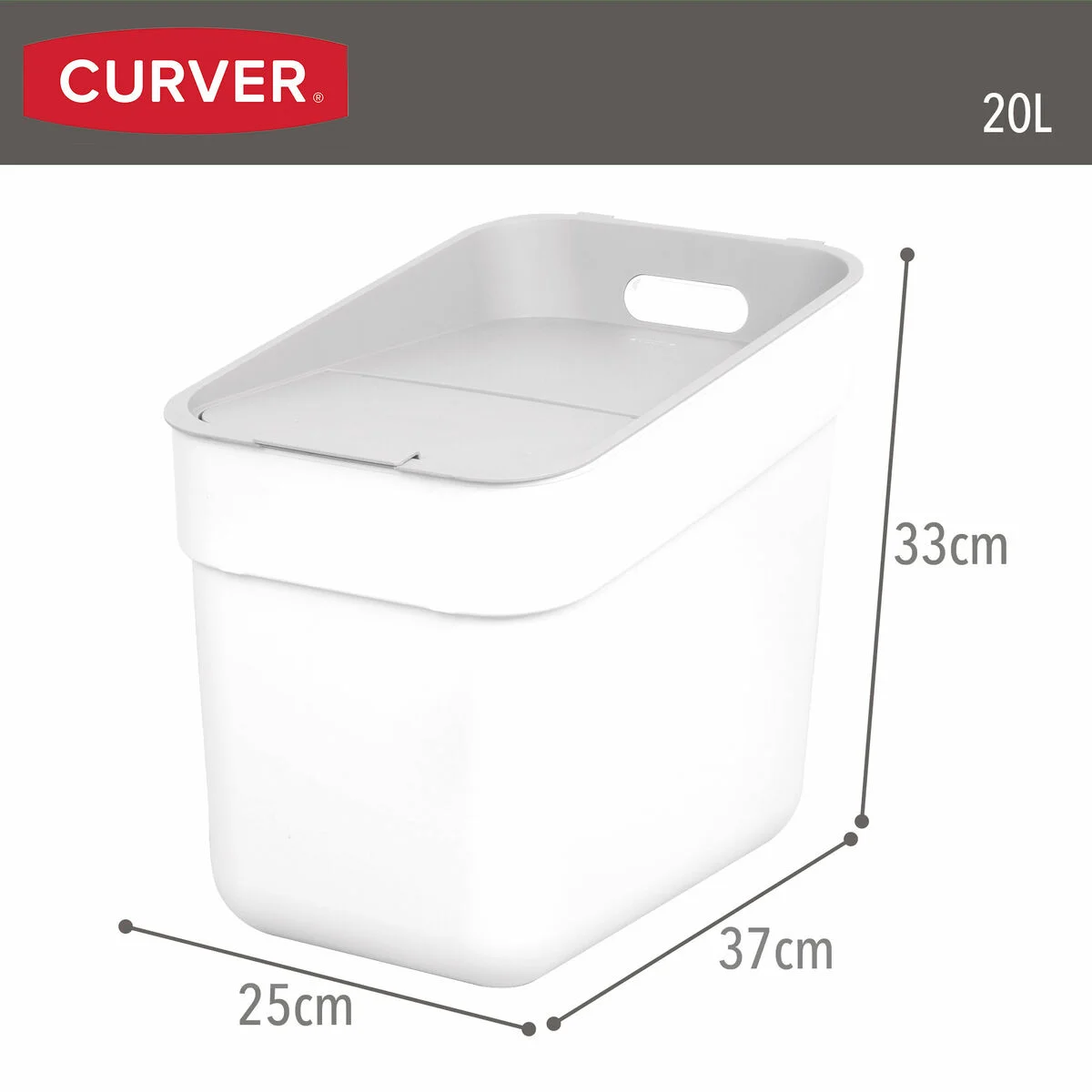 Waste bin Curver White Plastic 20 L (6 Units)