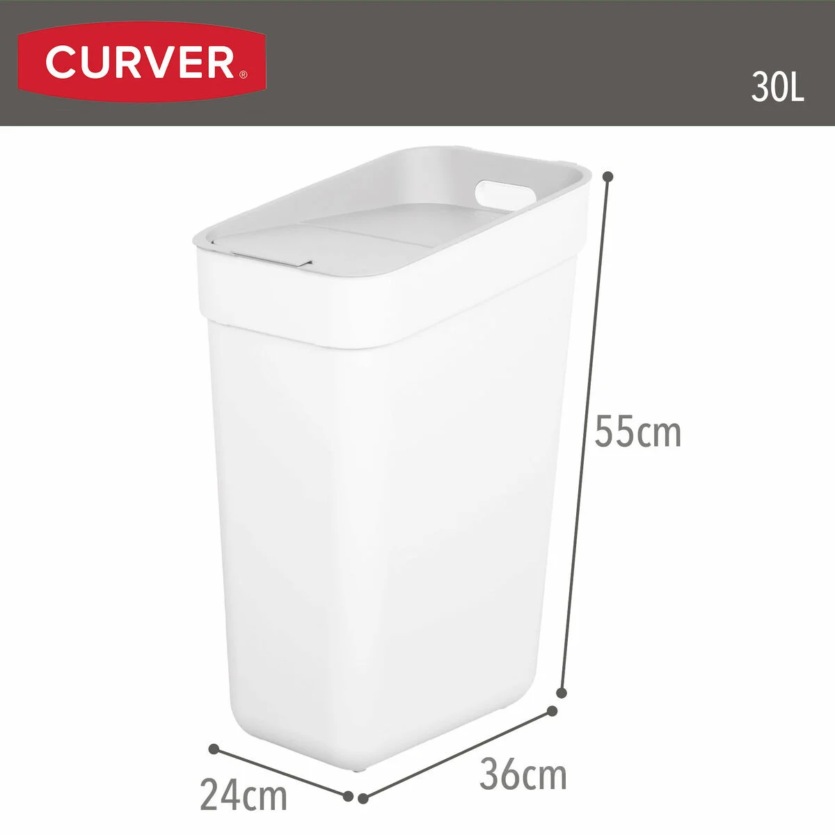 Waste bin Curver White Plastic 30 L (6 Units)