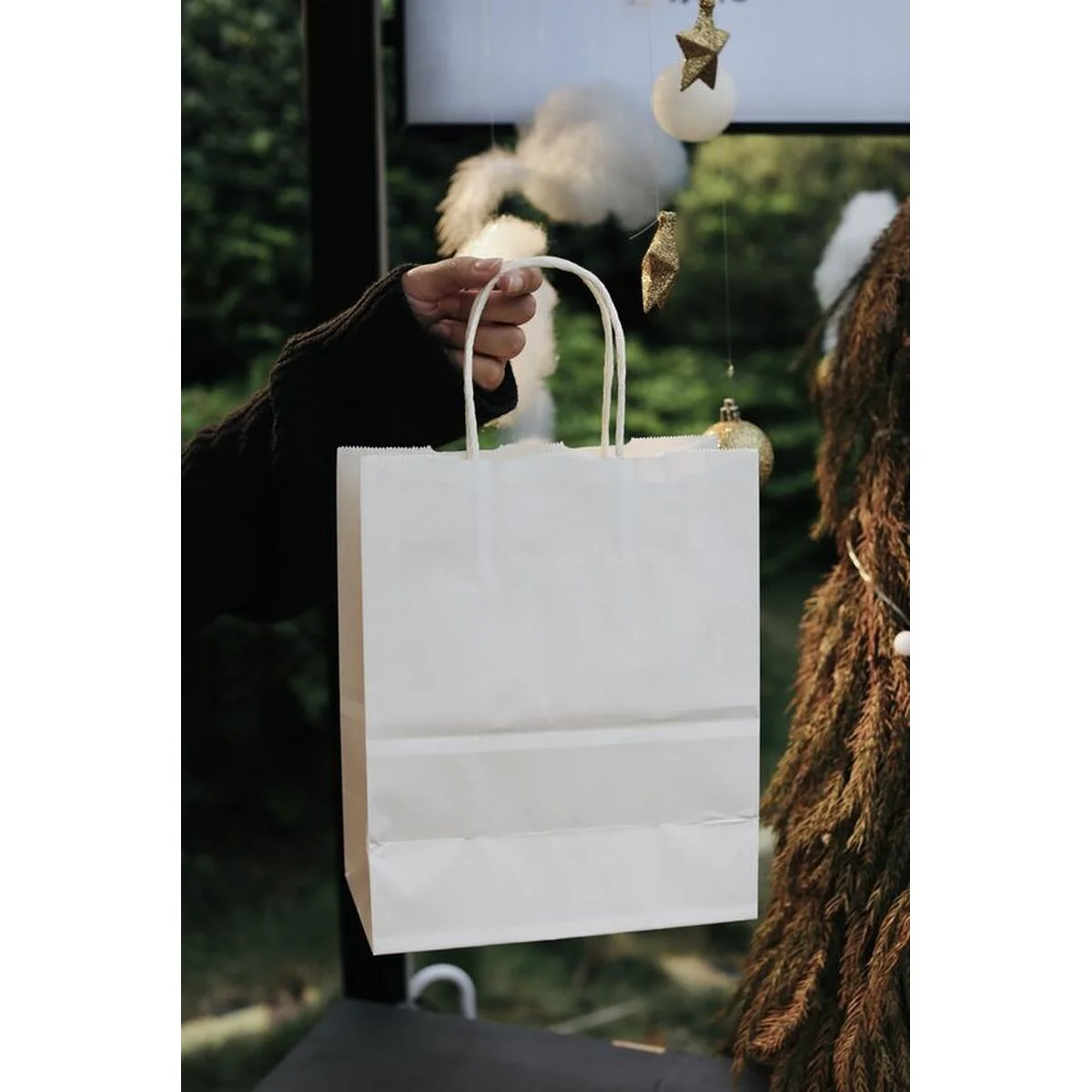 Bolsa de Papel Algon Blanco 32 x 12 x 40 cm 3 Piezas (24 Unidades)