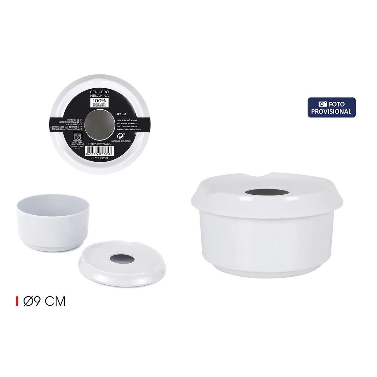 Cenicero Privilege 9 cm (18 Unidades)