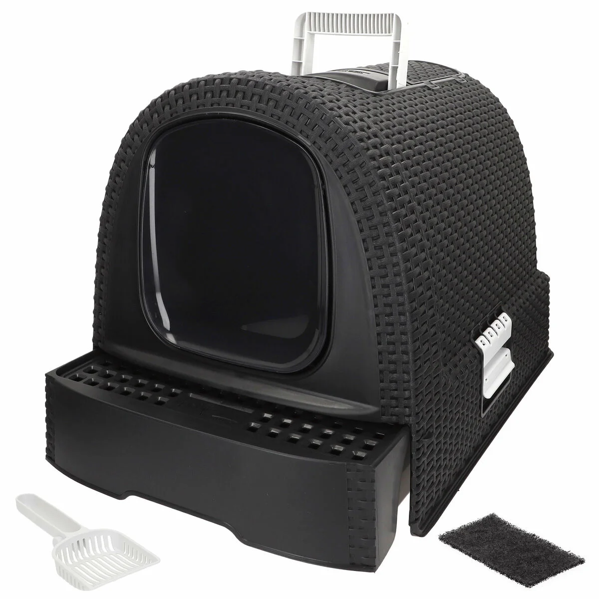 Cat Litter Box Curver Anthracite 51 x 38,5 x 39,5 cm Plastic (Plastic)