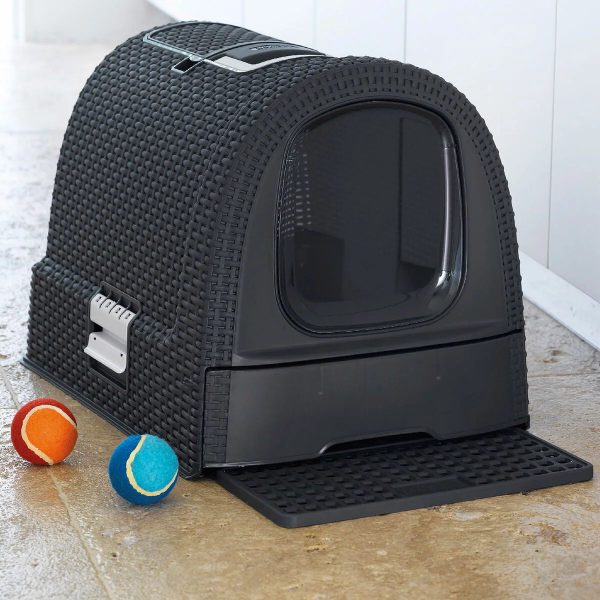 Cat Litter Box Curver Anthracite 51 x 38,5 x 39,5 cm Plastic (Plastic)