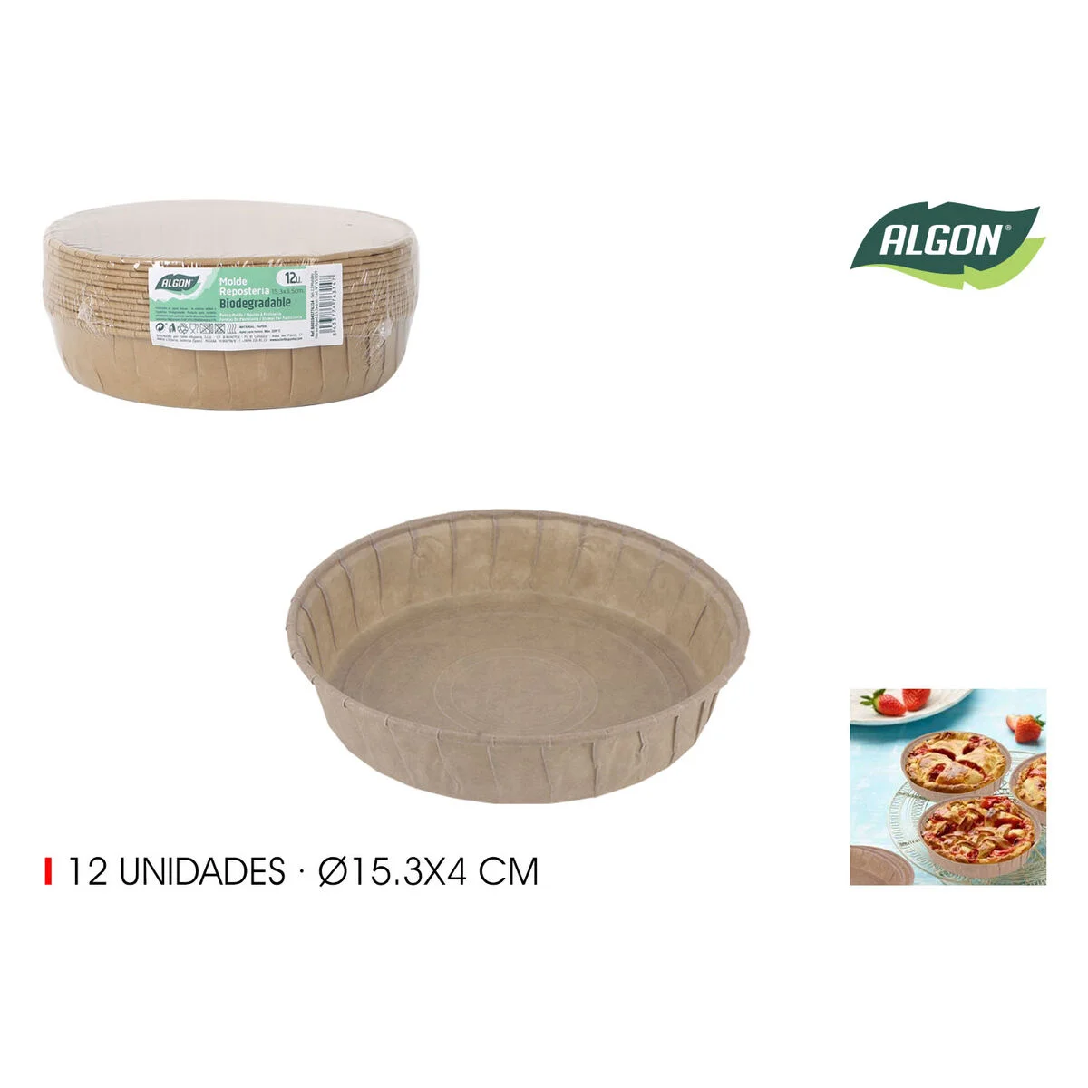 Set de Moldes de Repostería Algon Papel 15,3 x 4 cm (24 Unidades)