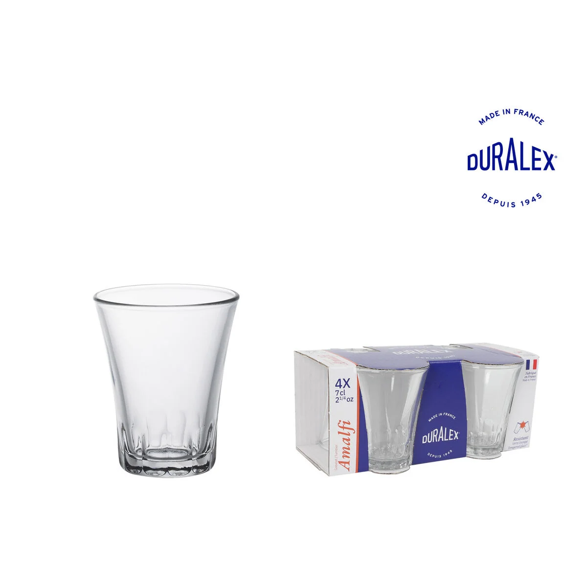 Set de Vasos Duralex Amalfi 70 ml 4 Piezas (12 Unidades)
