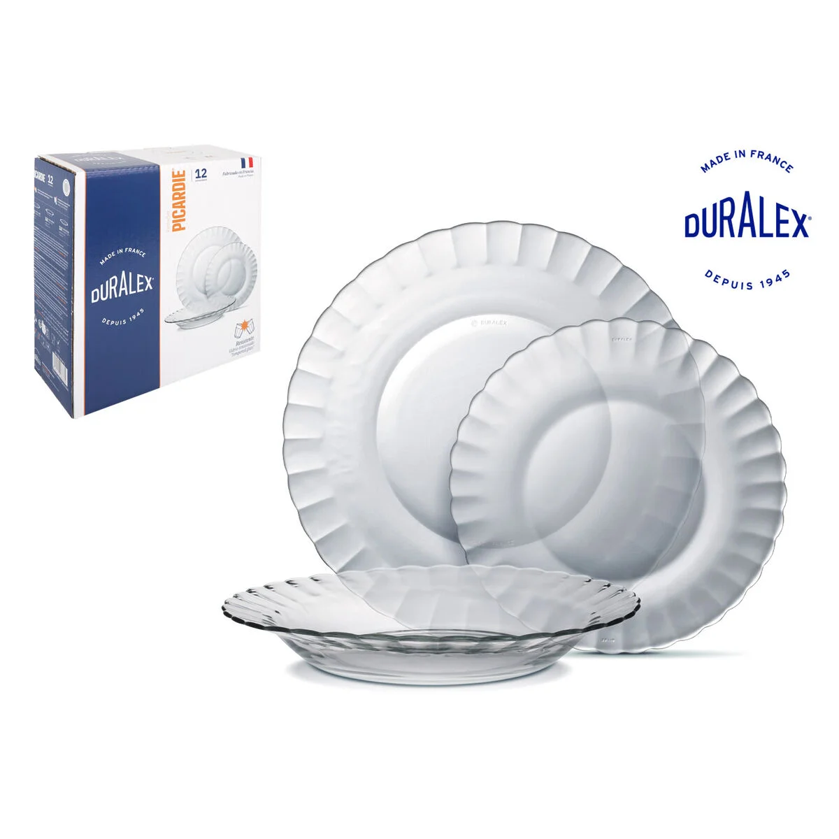 Vajilla Duralex Picardie Transparente 12 Piezas (2 Unidades)