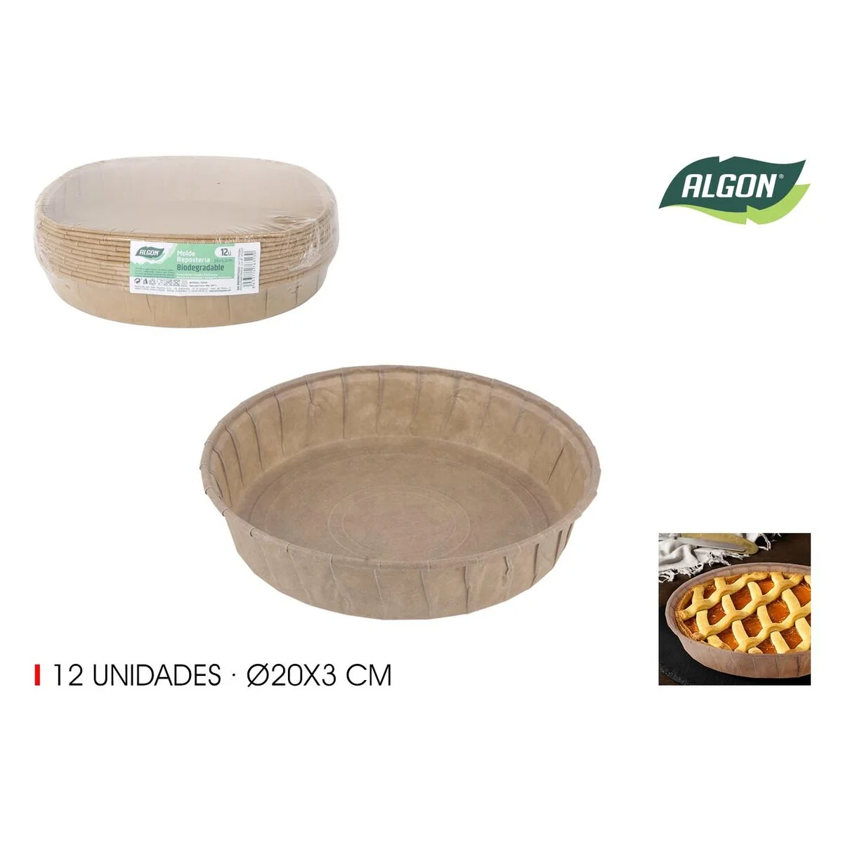 Set de Moldes de Repostería Algon Papel 20 x 4 cm 12 Piezas (24 Unidades)