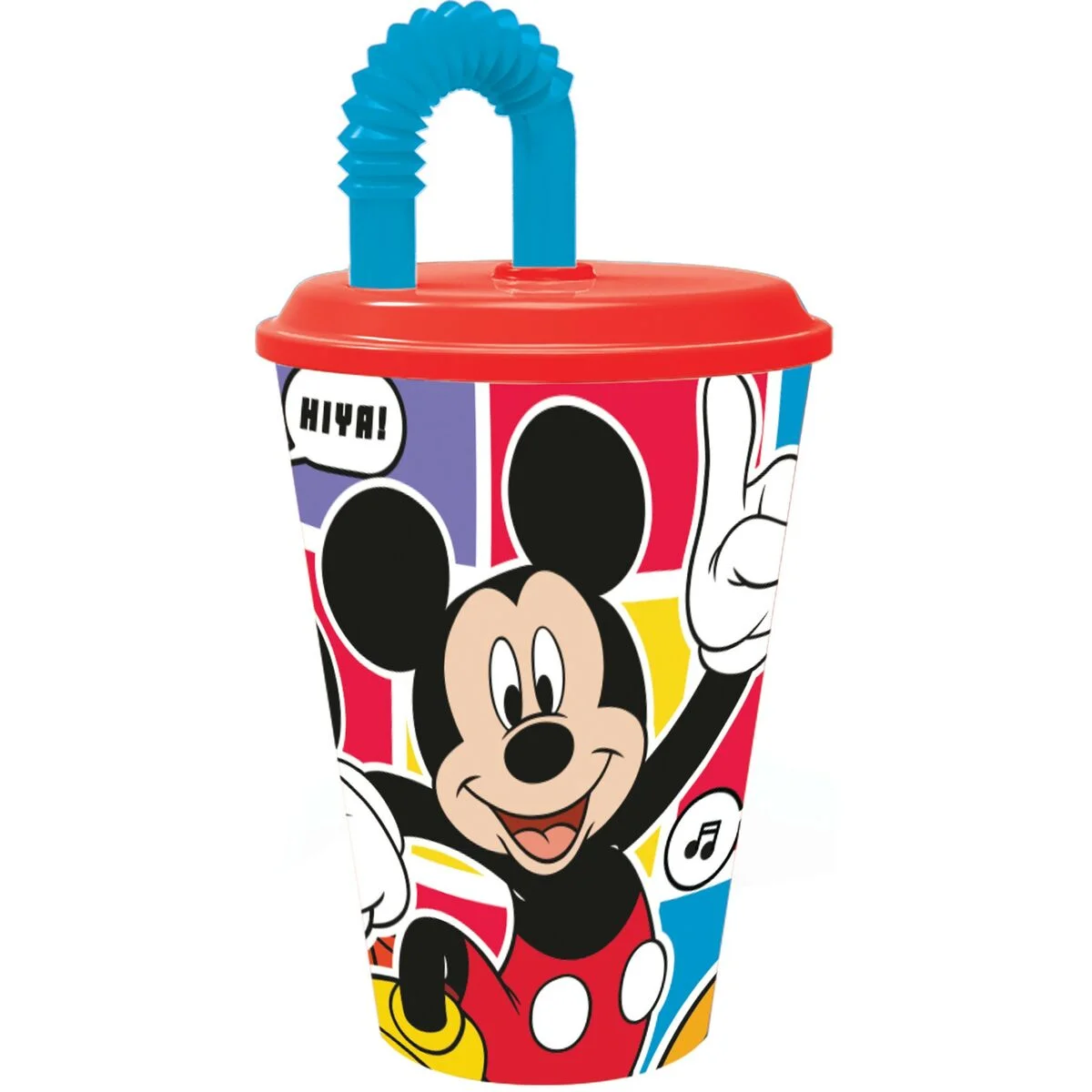 Vaso con Pajita Mickey Mouse CZ11364 430 ml