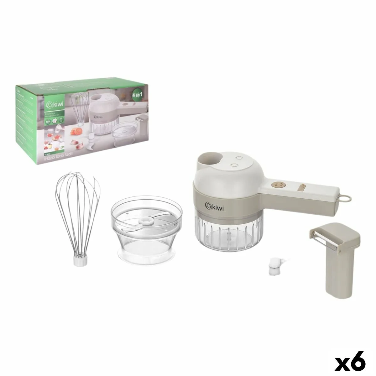 Mini Picadora Recargable Portátil Kiwi 200 ml (6 Unidades)