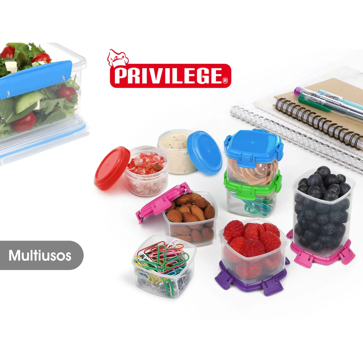 Set de Fiambreras Privilege 65 ml Mini 4 Piezas (24 Unidades)