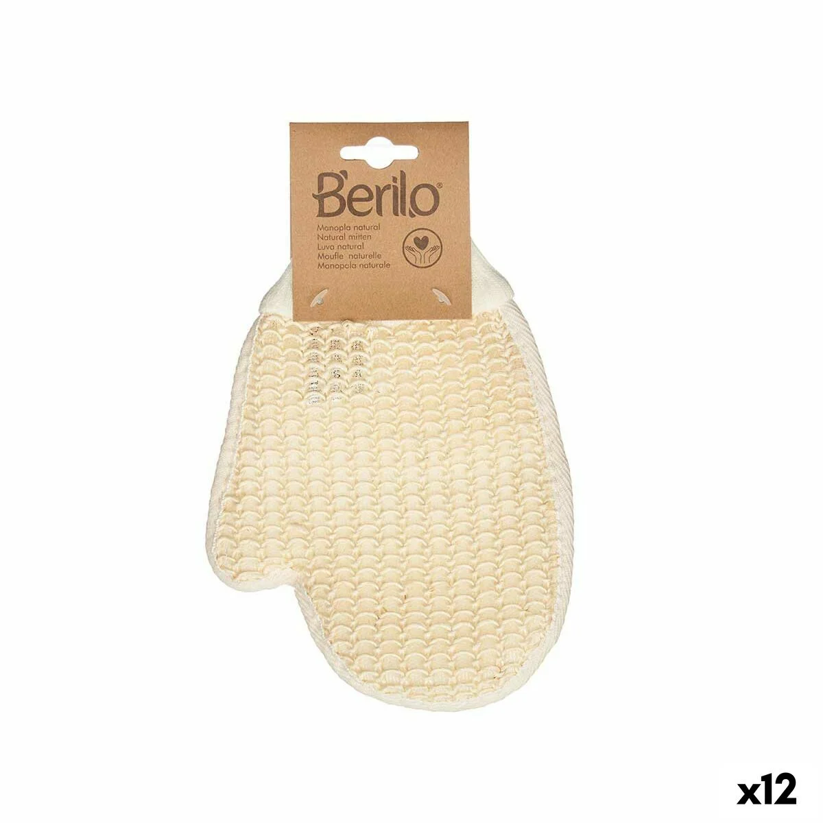 Manopla Exfoliante Berilo Blanco Beige (12 Unidades)