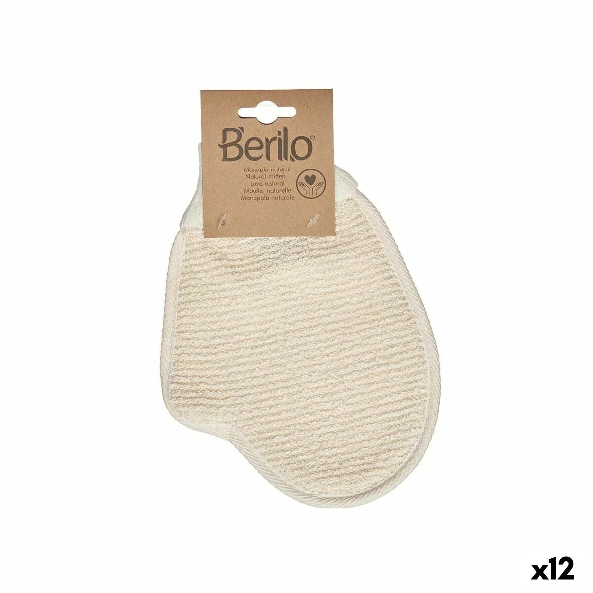 Manopla Exfoliante Berilo Blanco Beige (12 Unidades)