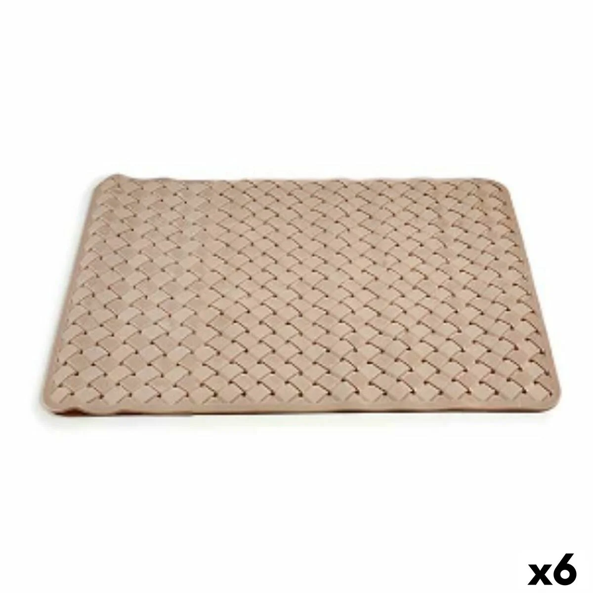 Alfombra de baño Berilo Beige PVC 0,03 x 50 x 50 cm (6 Unidades)