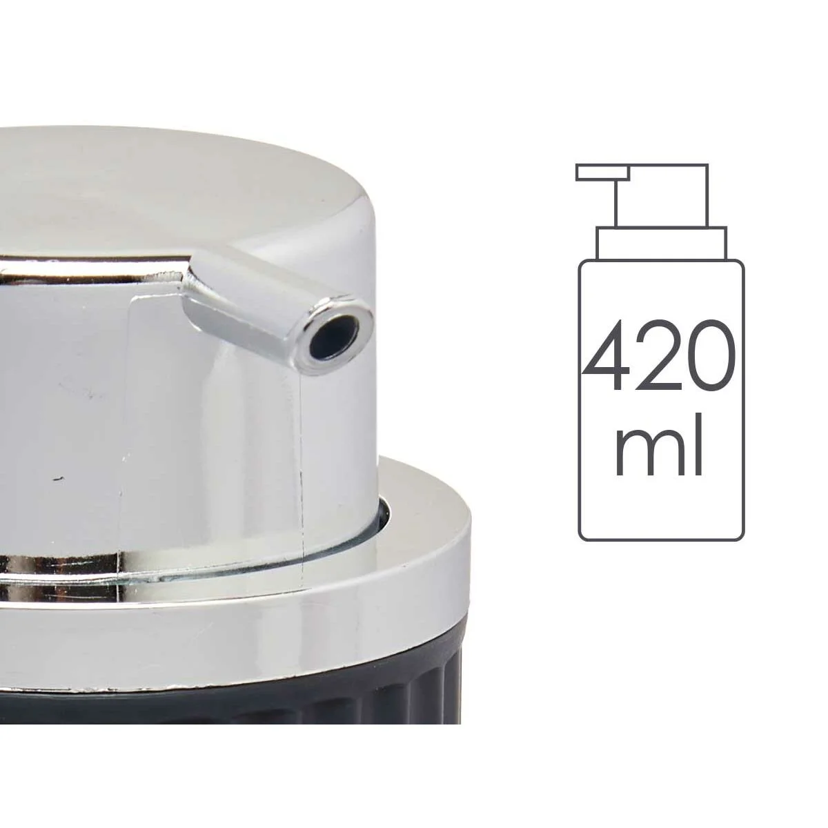 Dispensador de Jabón Berilo Antracita Plástico 420 ml 7 x 14,5 x 8,5 cm (16 Unidades)